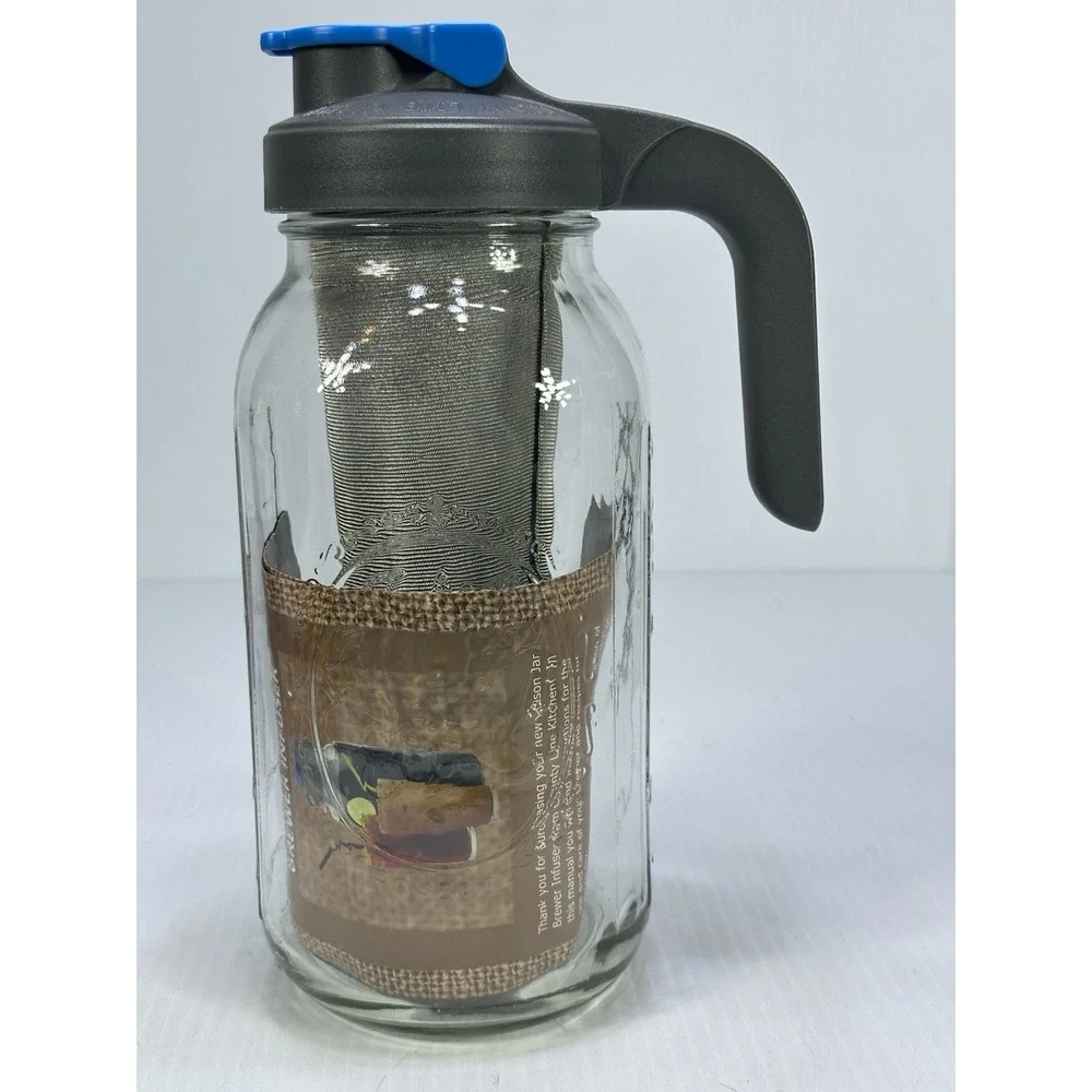 County Line Kitchen Ball Jar Cold Hot Brew Infuser Flip Top Mason Jar Brewer